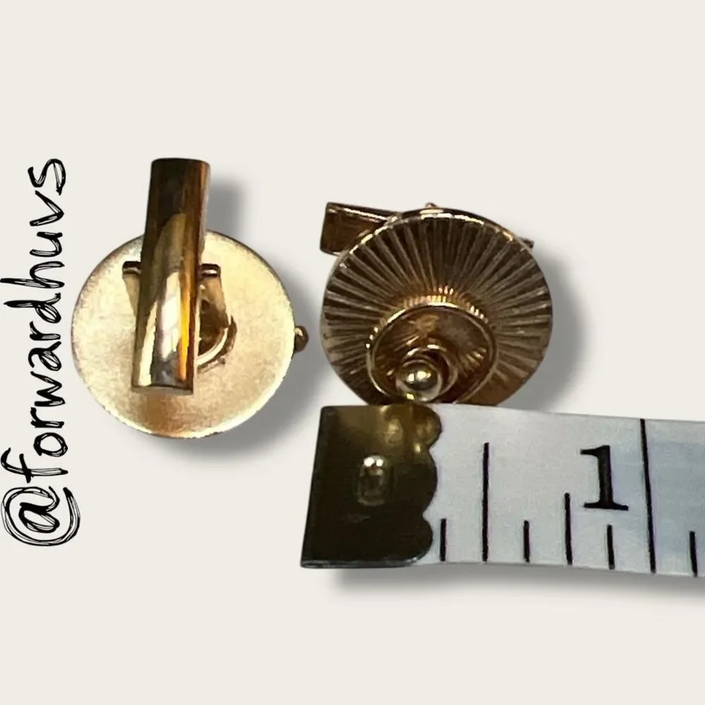 Gold Tone Cylinder Bar Cufflinks – Classic Unbranded Pair for Formalwear